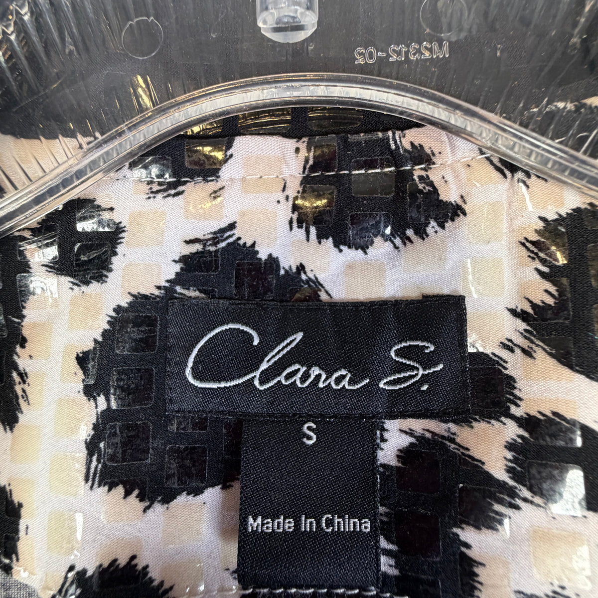 Clara S. blazer glossy black collar and lapels