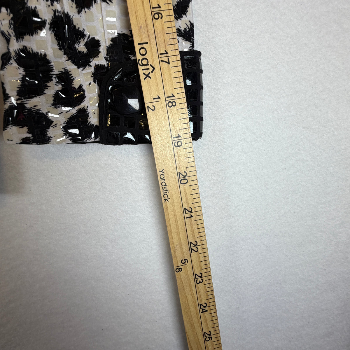 Clara S. black and cream leopard-print blazer front view