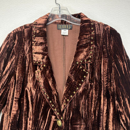 ISABEL brown velvet blazer detail photo