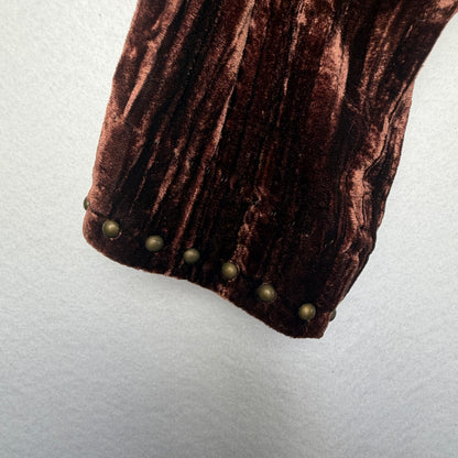 ISABEL brown velvet blazer detail photo
