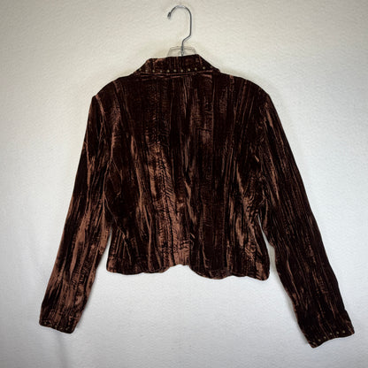 ISABEL brown velvet blazer measurement photo