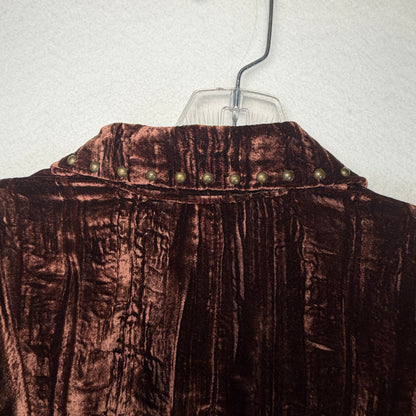 ISABEL brown velvet blazer detail photo