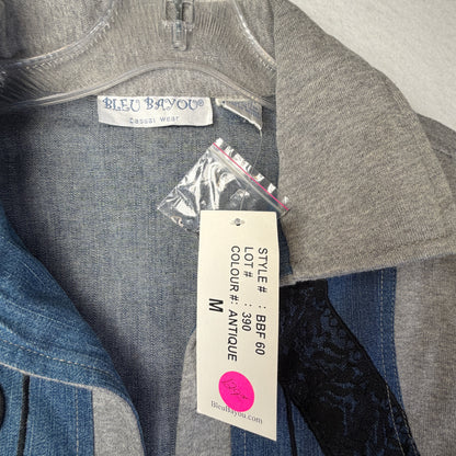 Bleu Bayou jacket detail and measurement photo