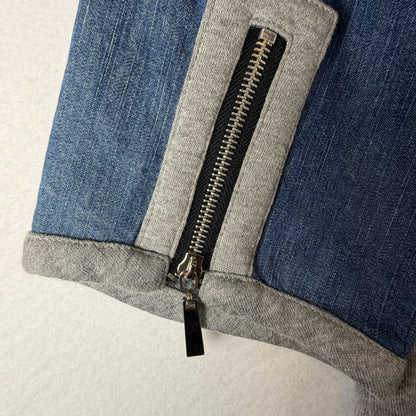 Bleu Bayou denim jacket zippered cuff with gray trim