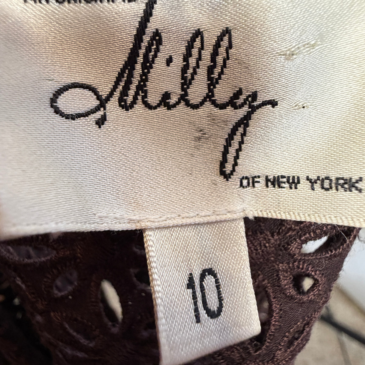 Milly blouse care label dry clean only made in USA