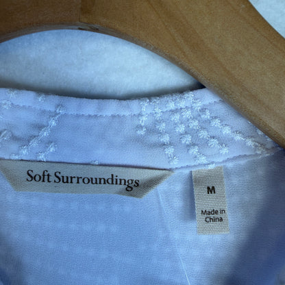 White embroidered blouse horizontal measurement detail