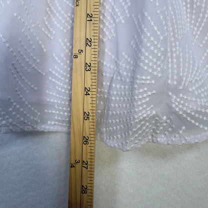 Gathered embroidered cuff with pearl-look button
