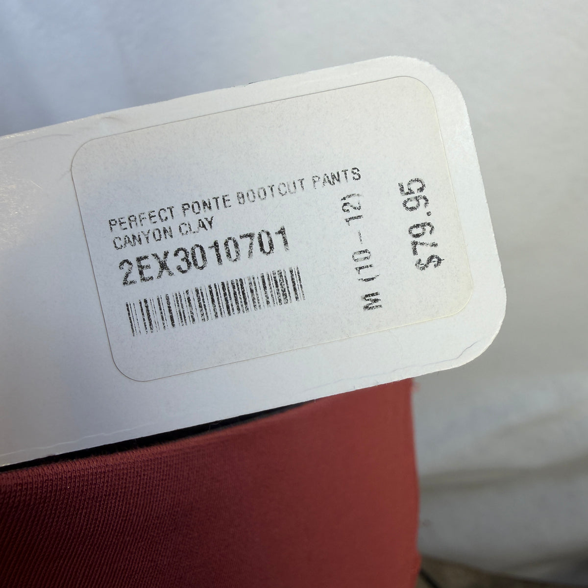 Flat waist measurement of Soft Surroundings ponte pants