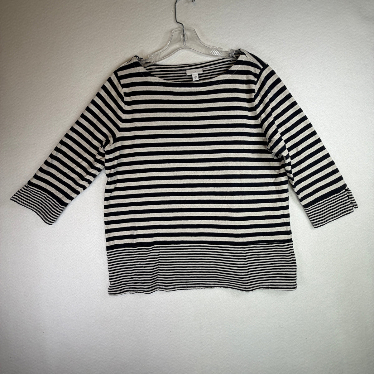 J.Jill Striped Boatneck Top Women's Medium Cotton Blend