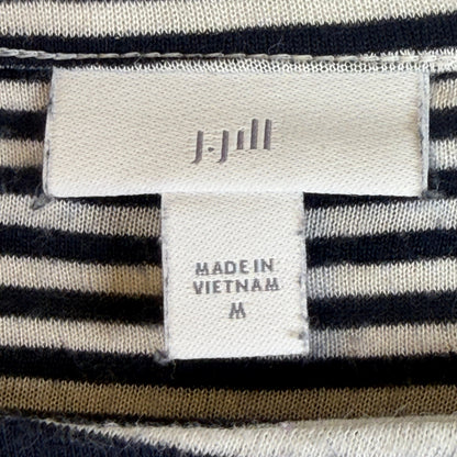 J.Jill Striped Boatneck Top Women's Medium Cotton Blend