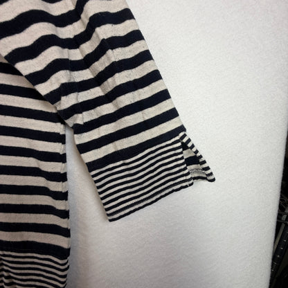 J.Jill Striped Boatneck Top Women's Medium Cotton Blend