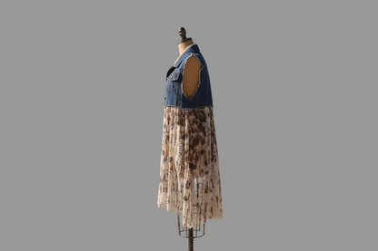Origami, jean jacket with Lace size small medium ￼