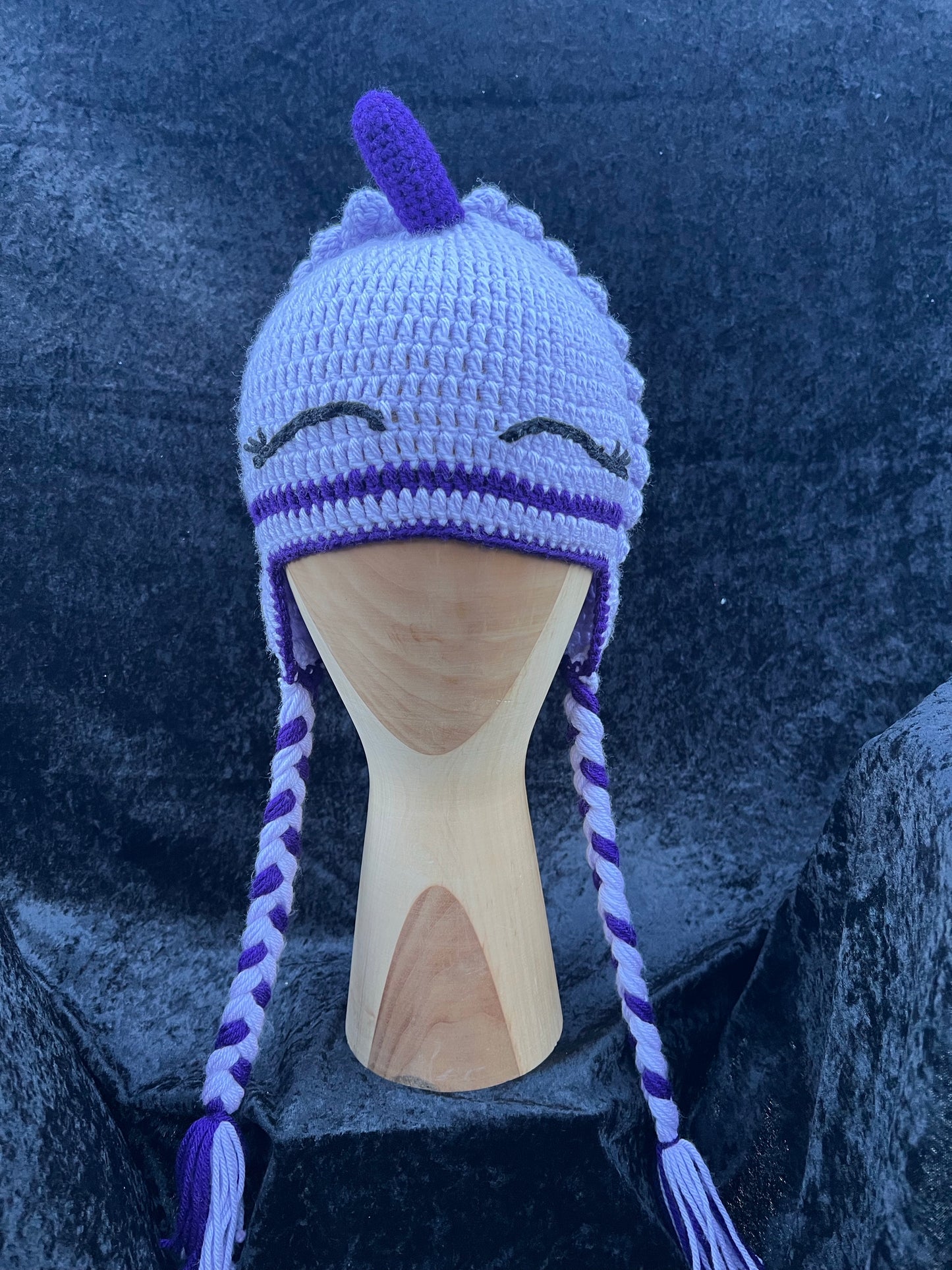 Lavender Knitted Unicorn Hat