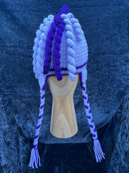 Lavender Knitted Unicorn Hat