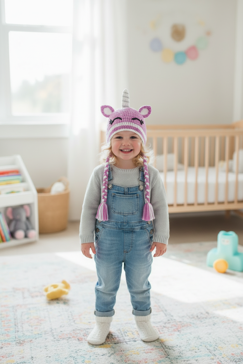 Pink Unicorn with Curly Qs