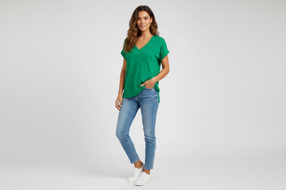 Soft Surroundings Jellybean, Green Carefree, Extra Small Blouse.  NWT. ￼