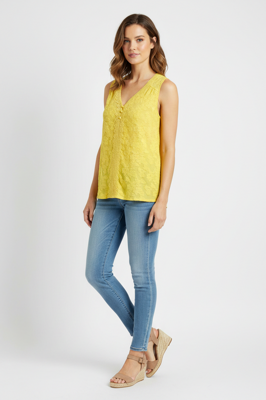 Soft Surroundings Ange Lemon Drop Blouse NWT