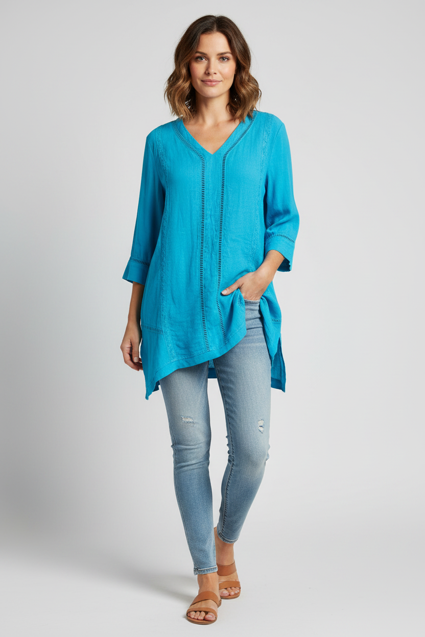 Soft Surroundings Leonie Tunic Caribbean Turquoise NWT