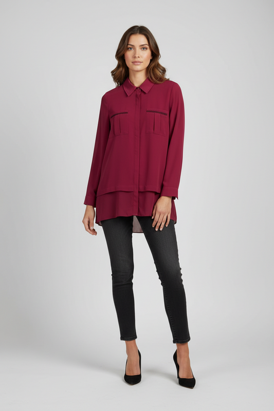 Soft Surroundings Rossini Shirt Sangria NWT