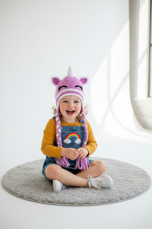 Pink Unicorn with Curly Qs