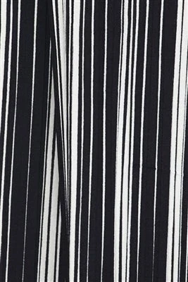Leah Litty Lew The Boutique casual wide leg trousers featuring a black and white vertical stripe pattern