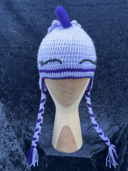 Lavender Knitted Unicorn Hat