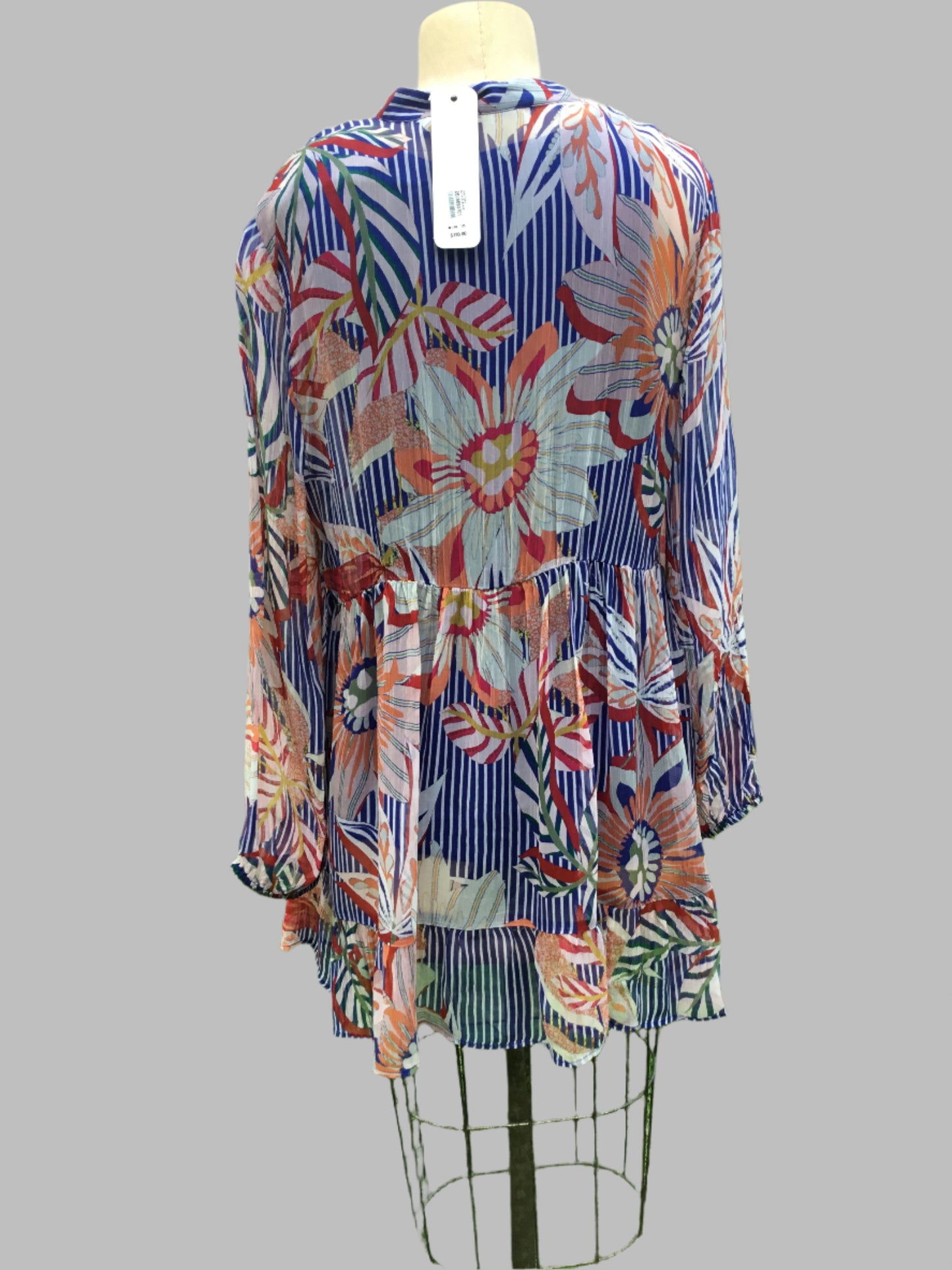 Soft Surroundings Tory Tunic Multi Floral Stripe NWT