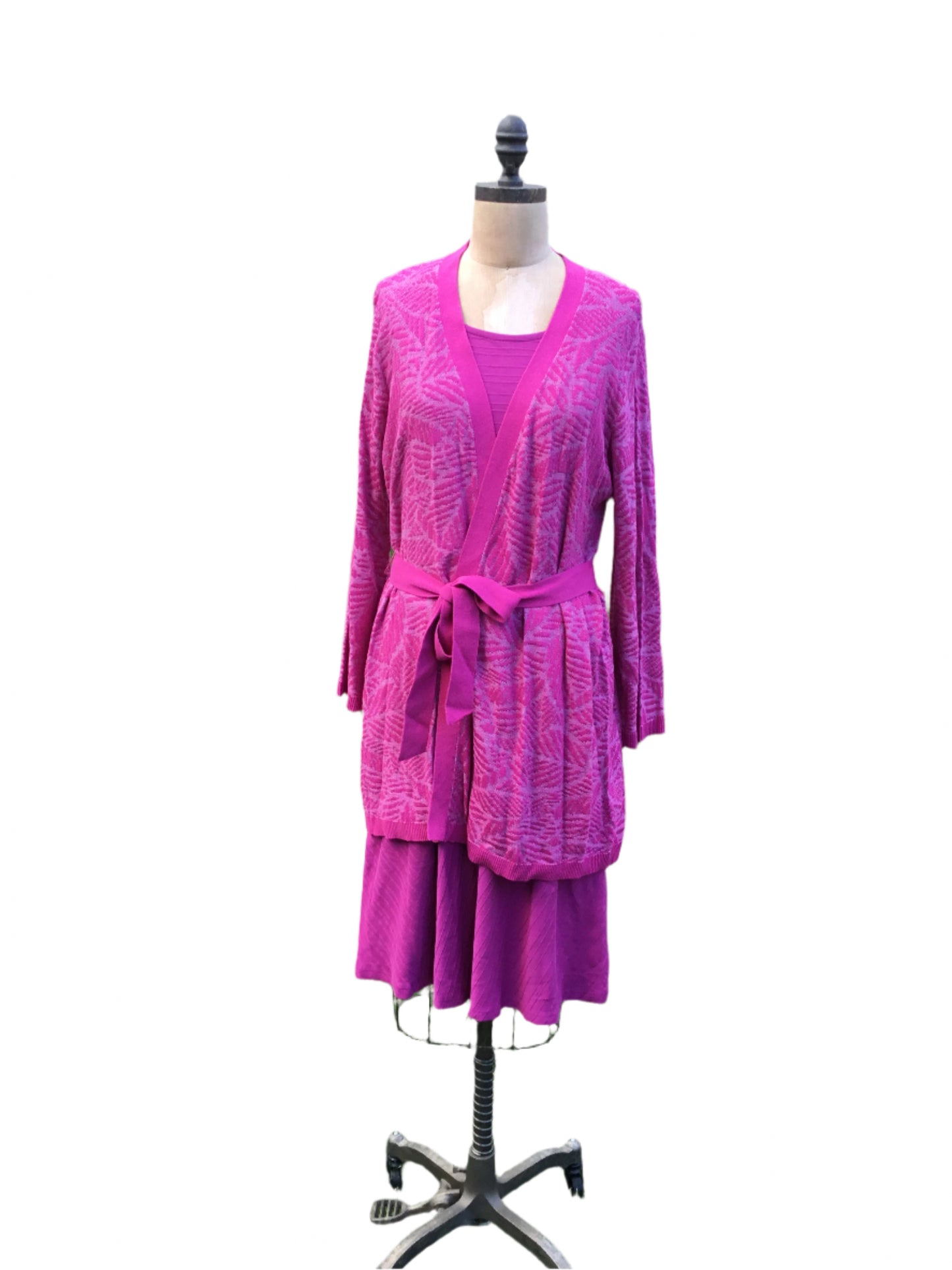 Soft Surroundings Cardigan with Purple Palms Print NWT